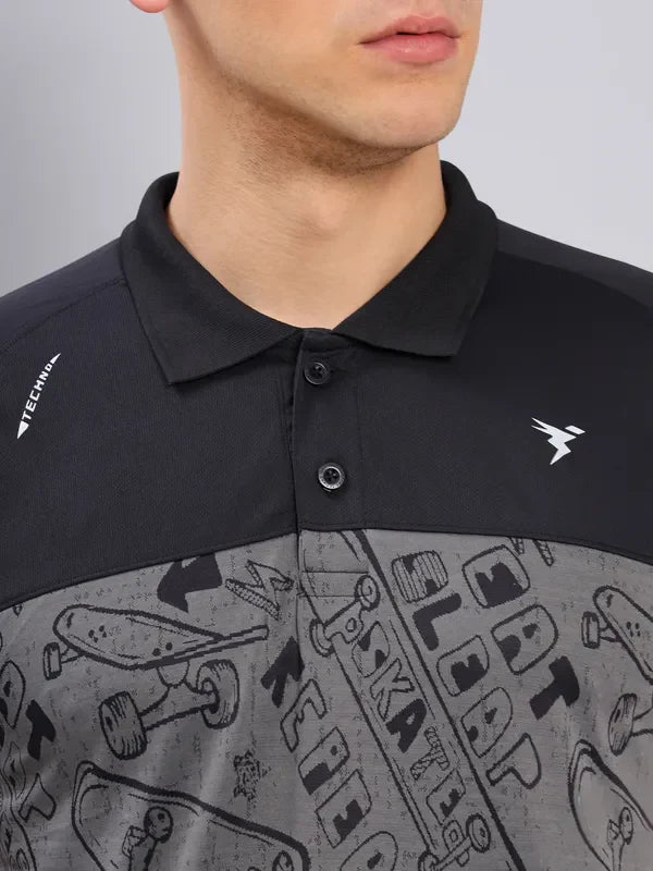 Men Jacquard Slim Fit Polo T-shirt with TECHNO COOL+