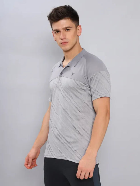 Men Jacquard Slim Fit Polo T-shirt with TECHNO COOL+