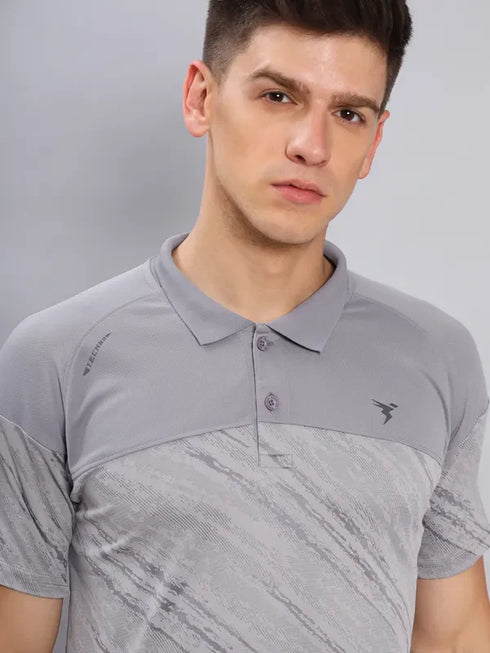 Men Jacquard Slim Fit Polo T-shirt with TECHNO COOL+