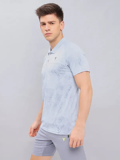 Men Jacquard Slim Fit Polo T-shirt with TECHNO COOL+