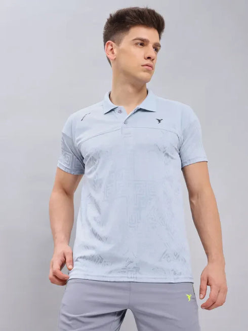 Men Jacquard Slim Fit Polo T-shirt with TECHNO COOL+