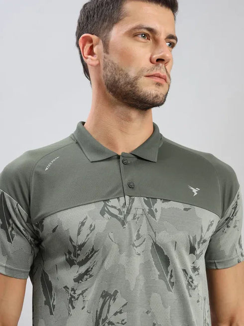 Men Jacquard Slim Fit Polo T-shirt with TECHNO COOL+