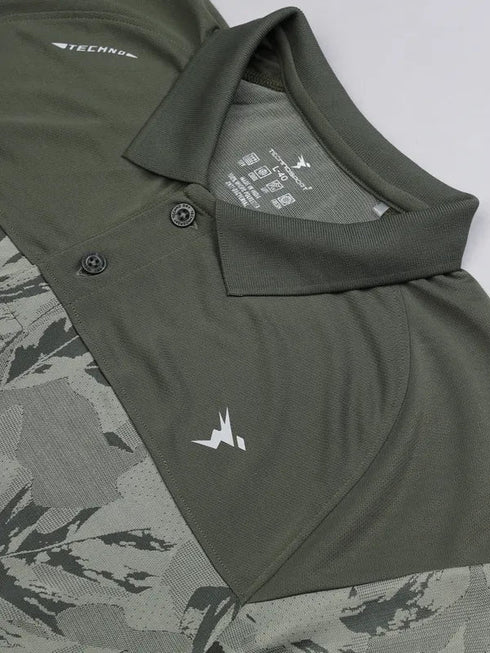 Men Jacquard Slim Fit Polo T-shirt with TECHNO COOL+