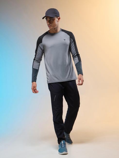 Men Colorblock Slim Fit Crew Neck T-shirt with TECHNO COOL+