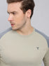 Men Colorblock Slim Fit Crew Neck T-shirt with TECHNO COOL+