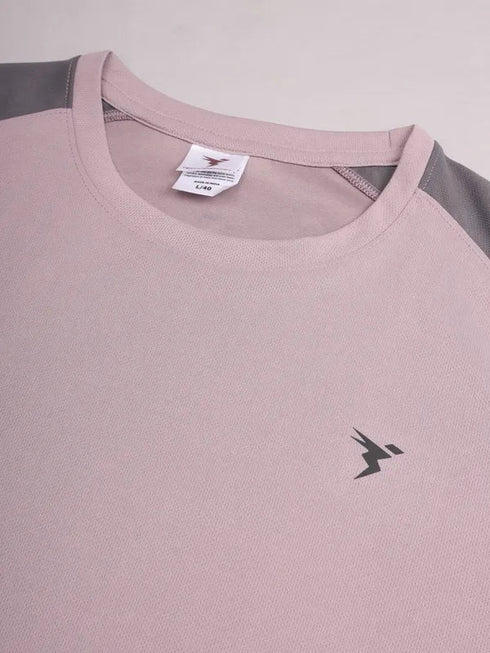Men Colorblock Slim Fit Crew Neck T-shirt with TECHNO COOL+