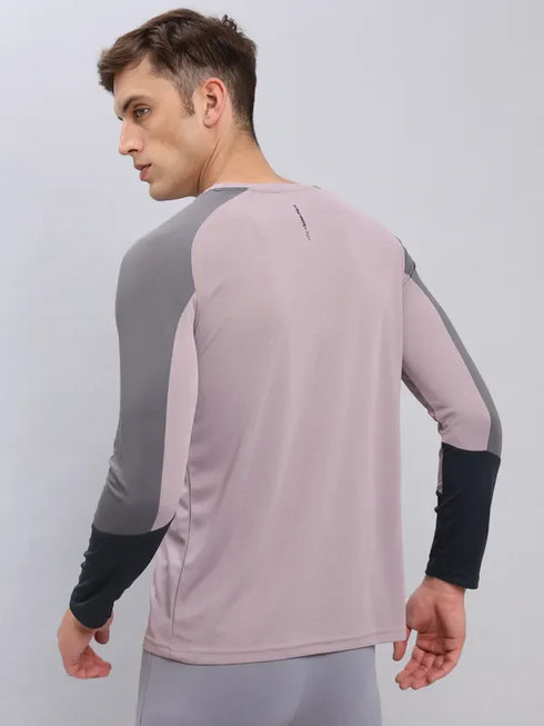 Men Colorblock Slim Fit Crew Neck T-shirt with TECHNO COOL+