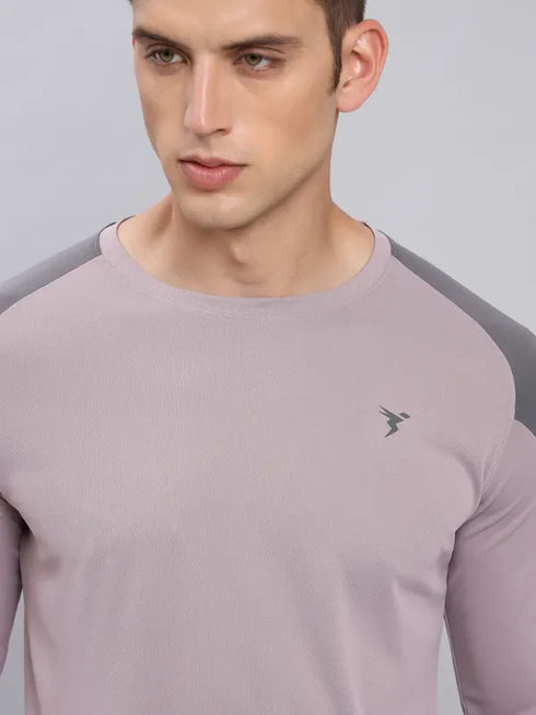 Men Colorblock Slim Fit Crew Neck T-shirt with TECHNO COOL+