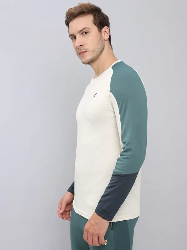 Men Colorblock Slim Fit Crew Neck T-shirt with TECHNO COOL+