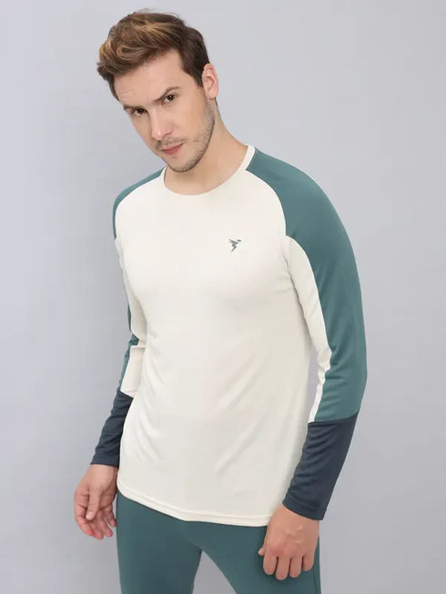 Men Colorblock Slim Fit Crew Neck T-shirt with TECHNO COOL+