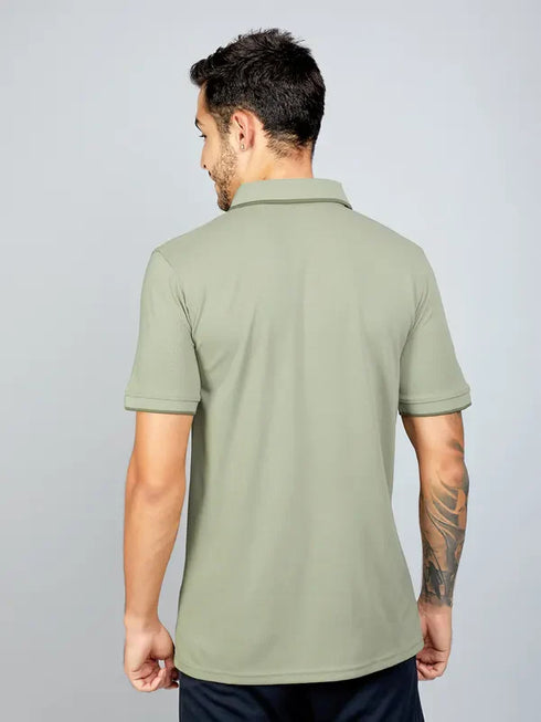 Men Solid Slim Fit Polo T-shirt with TECHNO COOL+