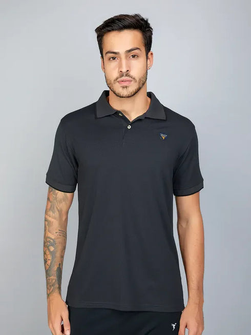 Men Solid Slim Fit Polo T-shirt with TECHNO COOL+
