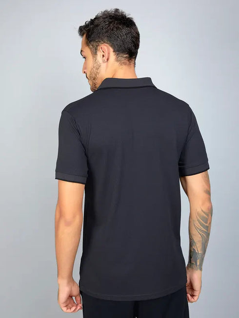 Men Solid Slim Fit Polo T-shirt with TECHNO COOL+