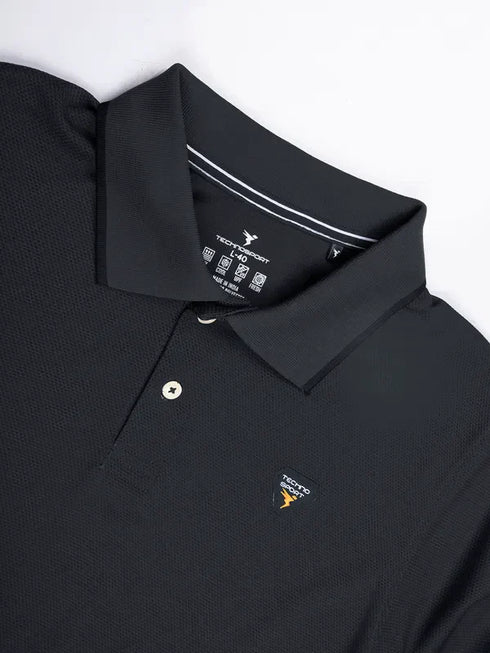 Men Solid Slim Fit Polo T-shirt with TECHNO COOL+
