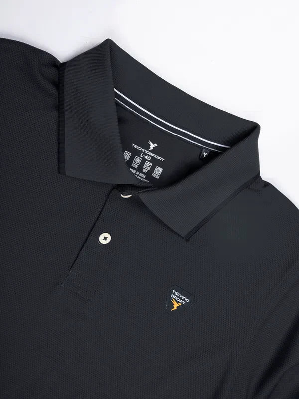 Men Solid Slim Fit Polo T-shirt with TECHNO COOL+