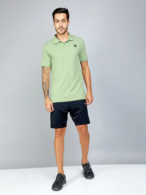 Men Solid Slim Fit Polo T-shirt with TECHNO COOL+