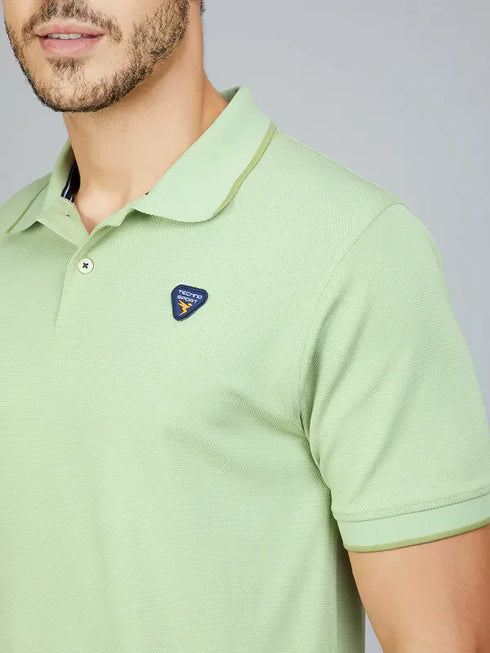 Men Solid Slim Fit Polo T-shirt with TECHNO COOL+