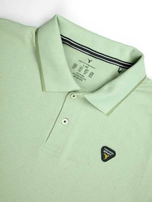 Men Solid Slim Fit Polo T-shirt with TECHNO COOL+