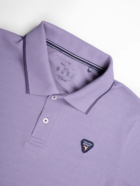 Men Solid Slim Fit Polo T-shirt with TECHNO COOL+