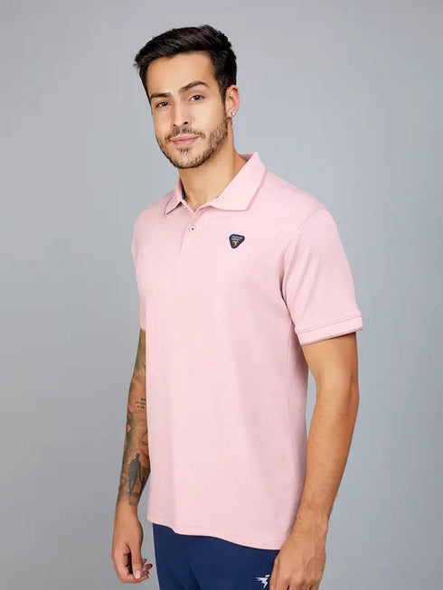 Men Solid Slim Fit Polo T-shirt with TECHNO COOL+