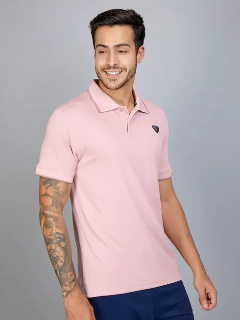 Men Solid Slim Fit Polo T-shirt with TECHNO COOL+