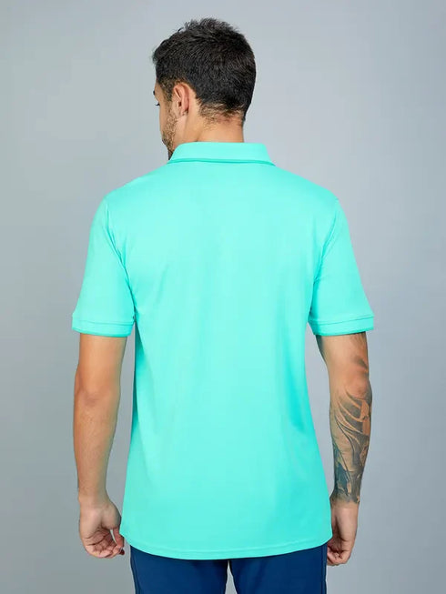 Men Solid Slim Fit Polo T-shirt with TECHNO COOL+