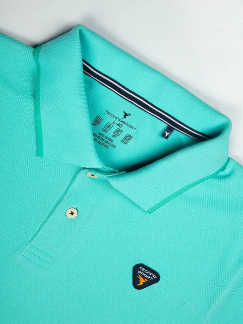 Men Solid Slim Fit Polo T-shirt with TECHNO COOL+