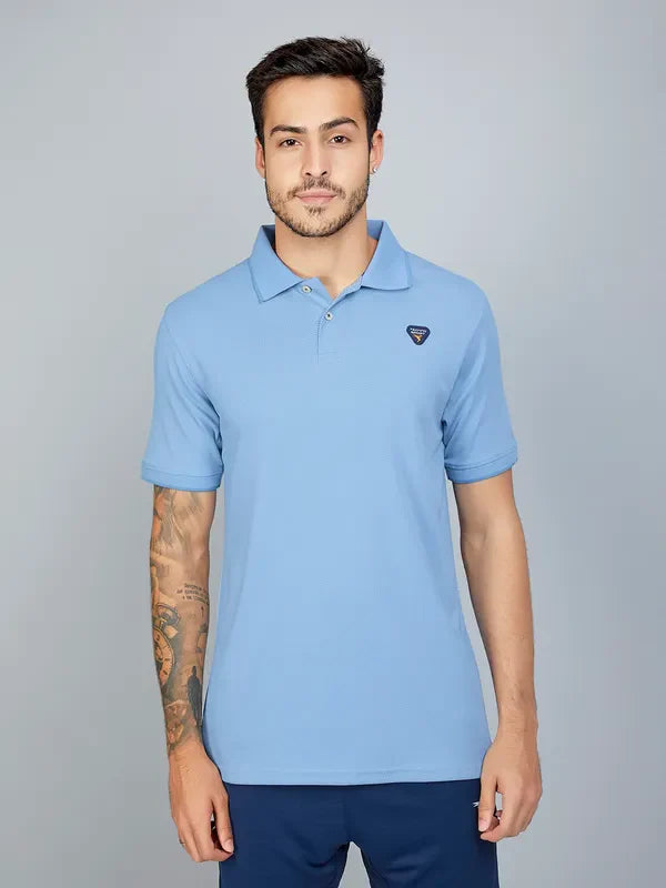 Men Solid Slim Fit Polo T-shirt with TECHNO COOL+