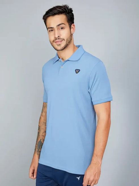 Men Solid Slim Fit Polo T-shirt with TECHNO COOL+