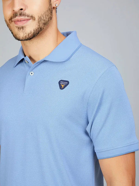 Men Solid Slim Fit Polo T-shirt with TECHNO COOL+
