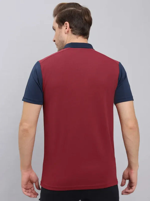 Men Colorblock Slim Fit Polo T-shirt with TECHNO COOL+