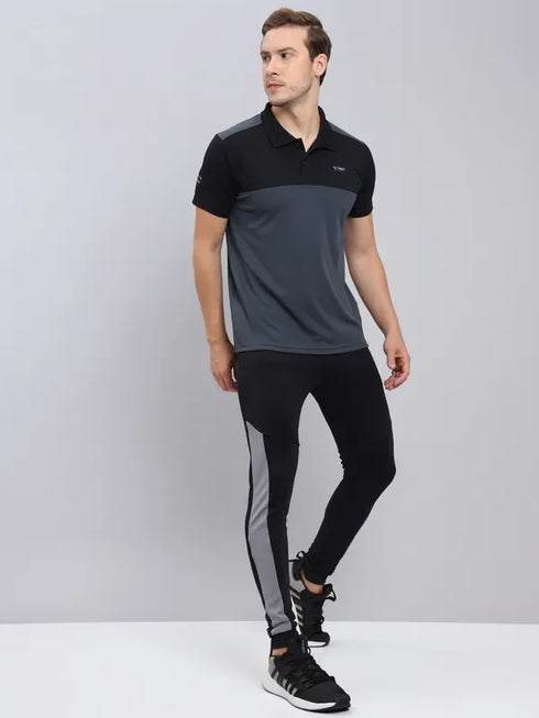 Men Colorblock Slim Fit Polo T-shirt with TECHNO COOL+
