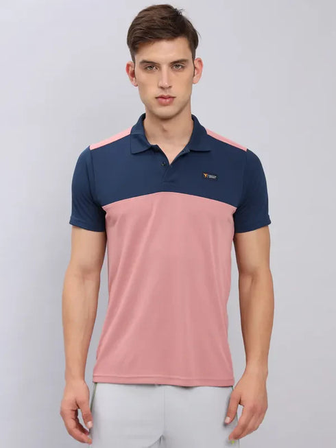 Men Colorblock Slim Fit Polo T-shirt with TECHNO COOL+