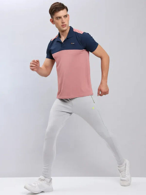 Men Colorblock Slim Fit Polo T-shirt with TECHNO COOL+