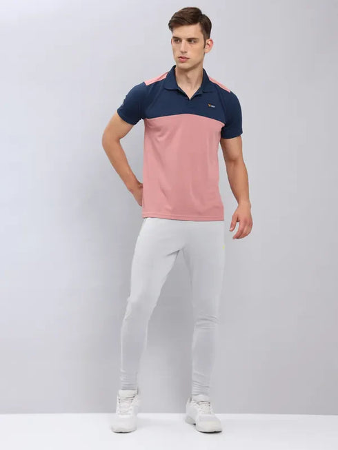 Men Colorblock Slim Fit Polo T-shirt with TECHNO COOL+