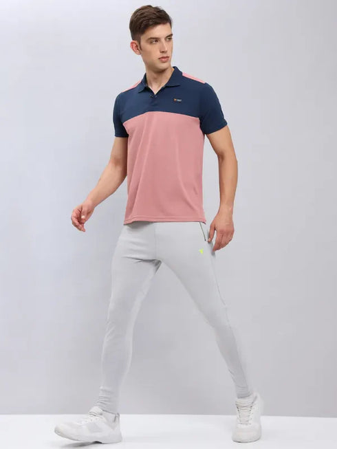 Men Colorblock Slim Fit Polo T-shirt with TECHNO COOL+