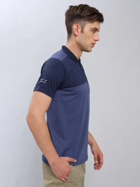 Men Colorblock Slim Fit Polo T-shirt with TECHNO COOL+