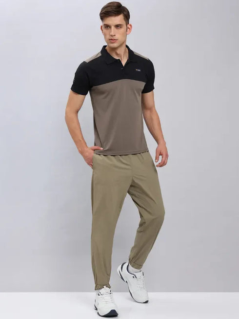 Men Colorblock Slim Fit Polo T-shirt with TECHNO COOL+