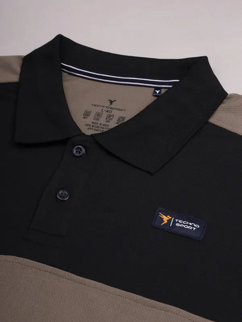 Men Colorblock Slim Fit Polo T-shirt with TECHNO COOL+