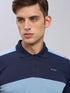 Men Colorblock Slim Fit Polo T-shirt with TECHNO COOL+