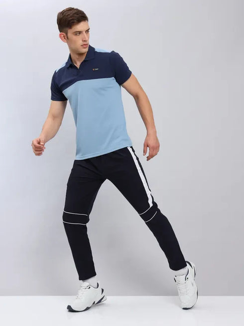 Men Colorblock Slim Fit Polo T-shirt with TECHNO COOL+