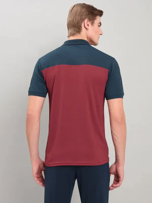 Men Colorblock Slim Fit Polo T-shirt with TECHNO COOL+