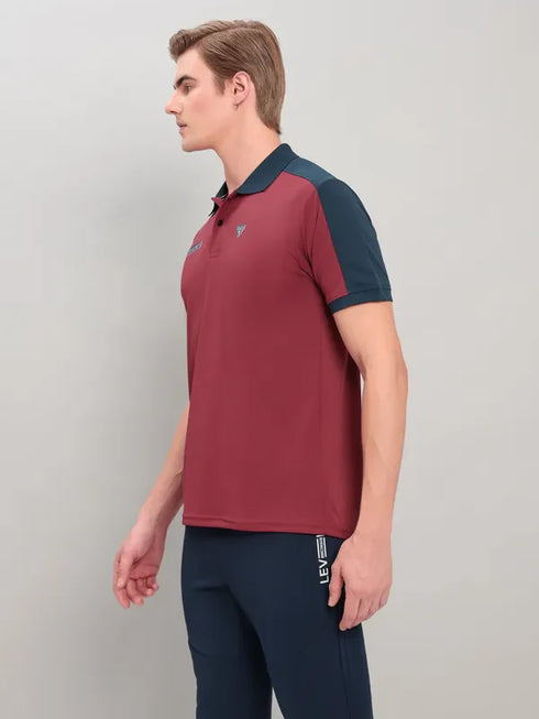 Men Colorblock Slim Fit Polo T-shirt with TECHNO COOL+