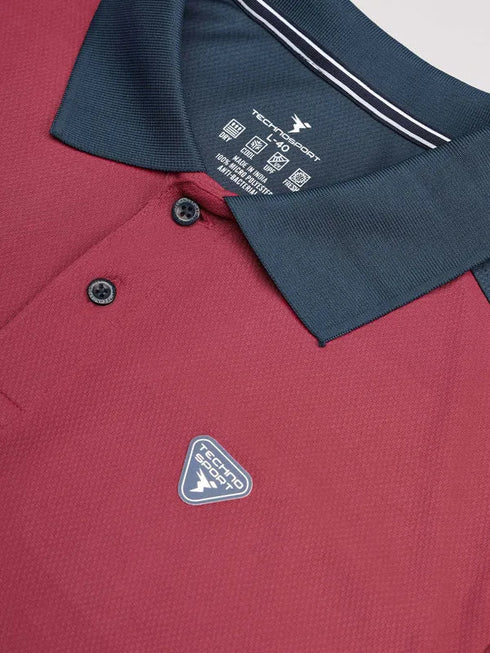 Men Colorblock Slim Fit Polo T-shirt with TECHNO COOL+
