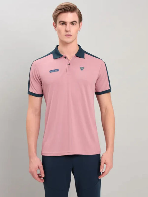 Men Colorblock Slim Fit Polo T-shirt with TECHNO COOL+