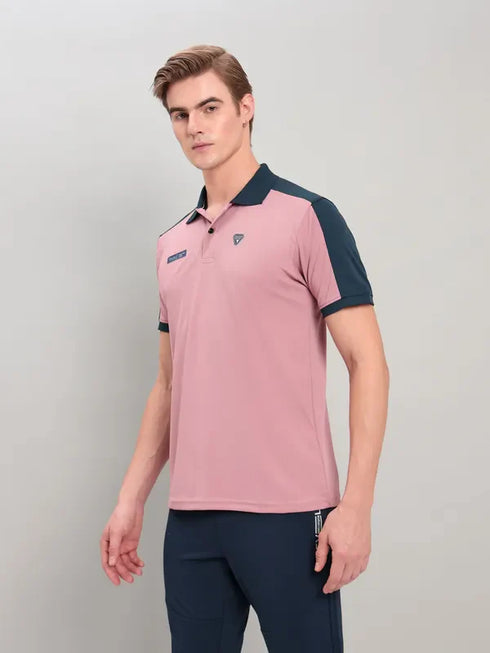 Men Colorblock Slim Fit Polo T-shirt with TECHNO COOL+
