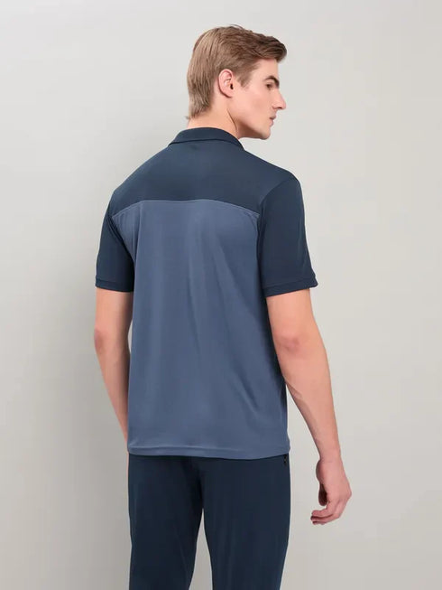 Men Colorblock Slim Fit Polo T-shirt with TECHNO COOL+