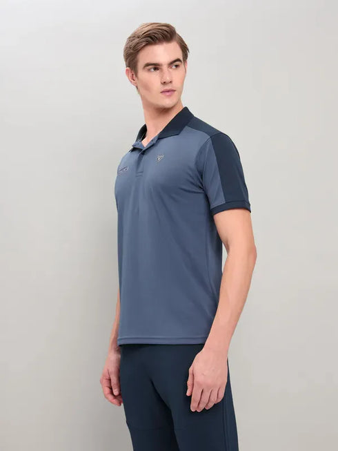 Men Colorblock Slim Fit Polo T-shirt with TECHNO COOL+