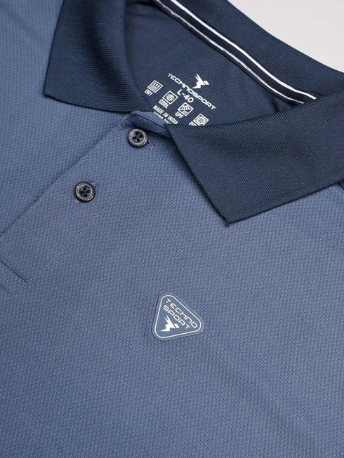 Men Colorblock Slim Fit Polo T-shirt with TECHNO COOL+
