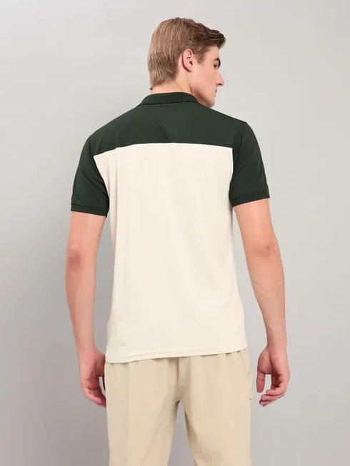Men Colorblock Slim Fit Polo T-shirt with TECHNO COOL+